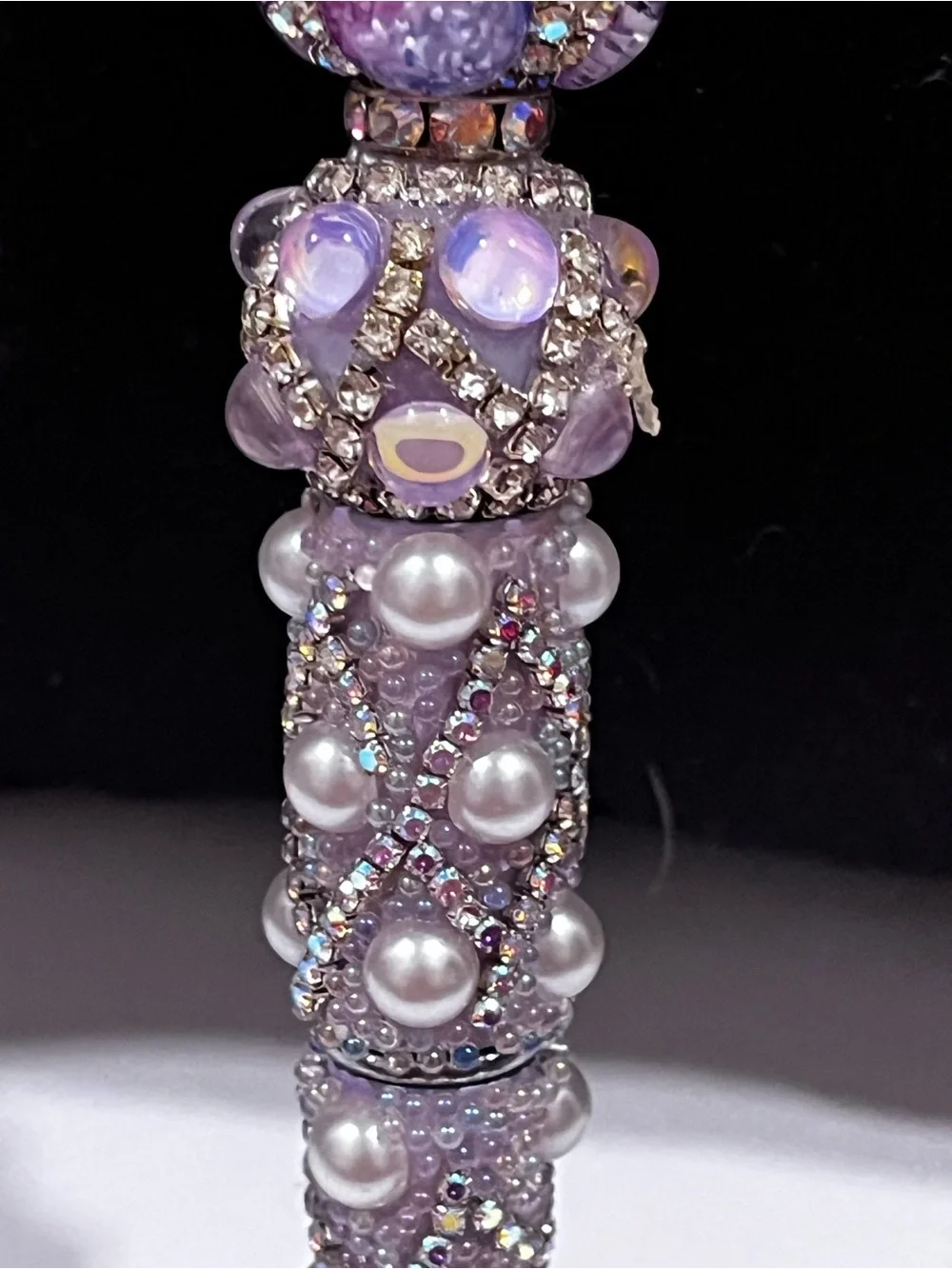 Handcrafted Purple Rose focal fancy Beaded pen